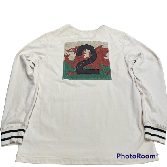 Vtg Ralph Lauren Wales Dragon Rugby Long Sleeve Hooded #2 Jersey Shirt Mens S - Picture 2 of 13